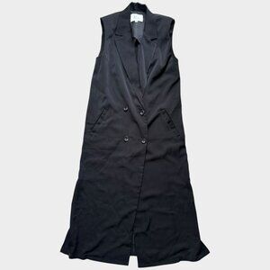 Front Row Shop - Long black vest / dress - women's med